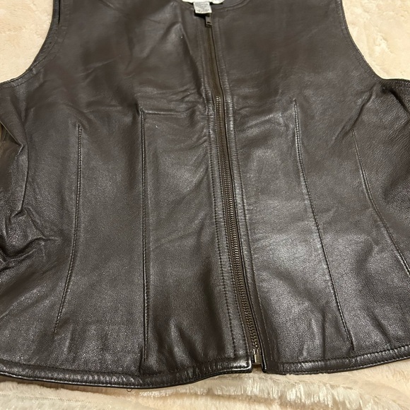 Amanda Smith Dark Brown Leather Vest - Picture 4 of 5